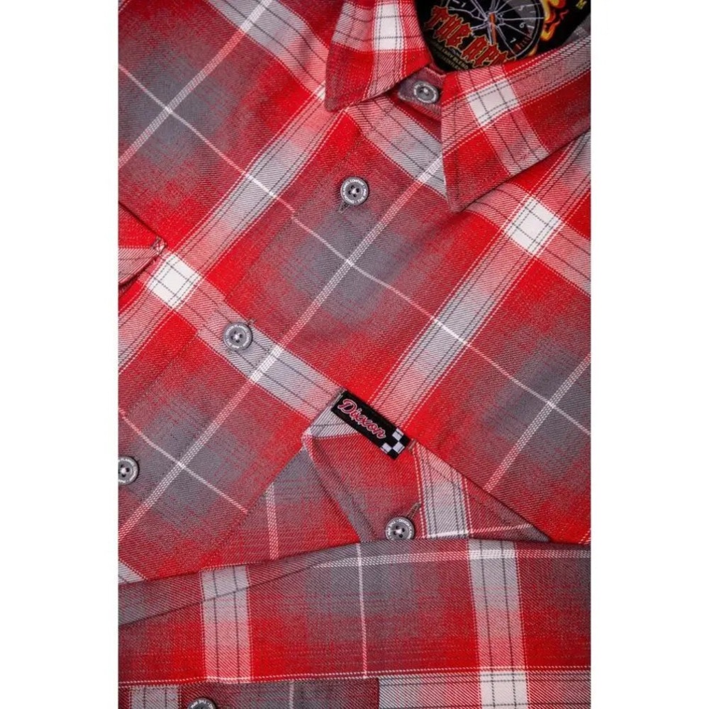 DIXXON RPM Limited Edition 2X Red and Gray Plaid Button Down Shirt